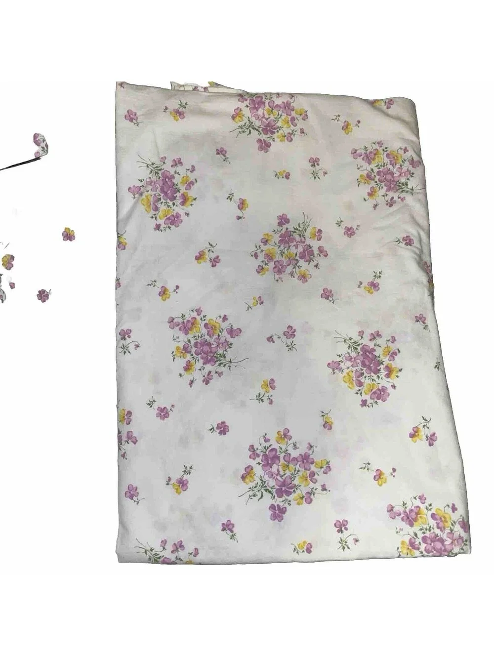 Vintage Floral Flat Sheet J C Penny’s 81” X 108” Double Bed 2 Pillowcases
